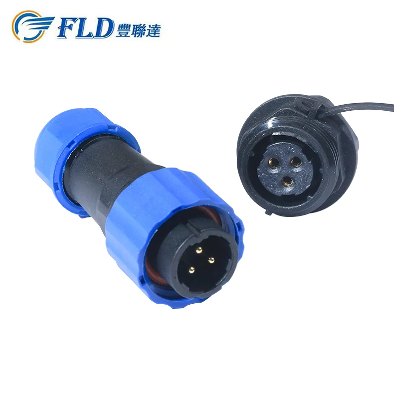 IP68 Waterproof 3 Pin Power Plug Circular Connector