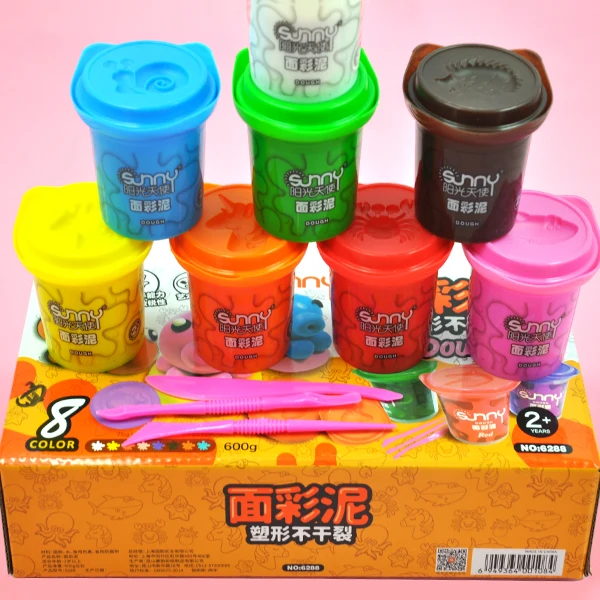 Manufacturer for kids high quality 8 colours DIY modeling clay play dough, Plasticine Mold Set Toy For Kids