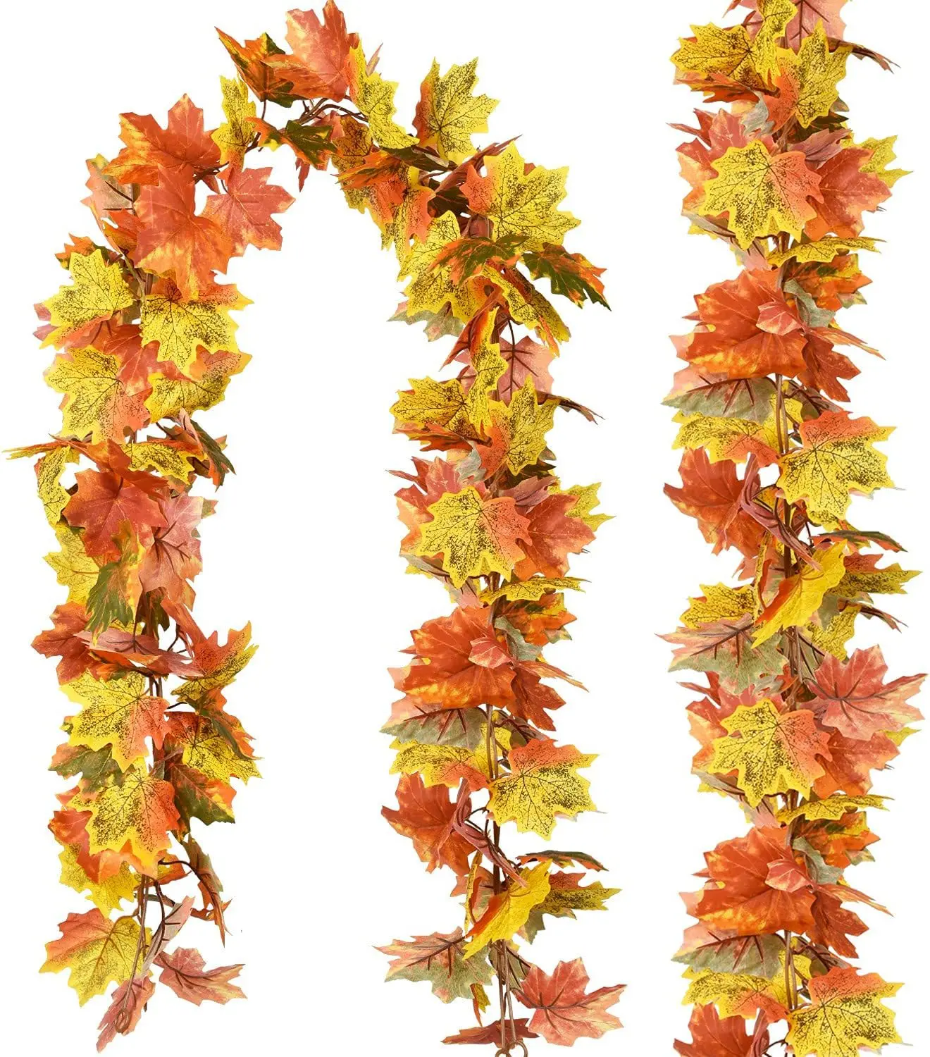 Wedding Fireplace Party Christmas Decoration Artificial Silk Maple Leaf Leave Vine Fall Foliage Garland Artificial Hanging Plant