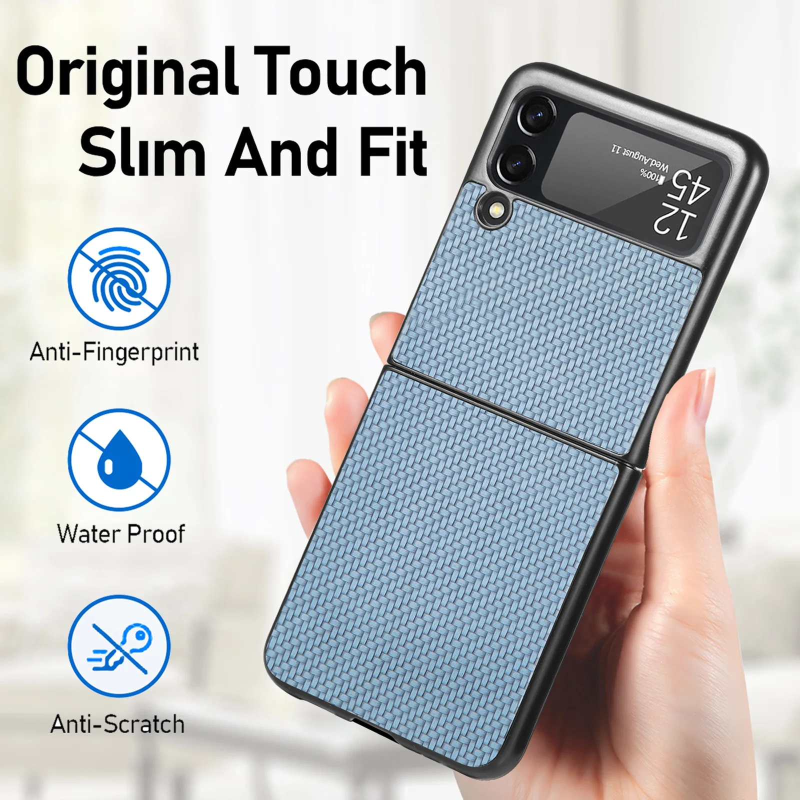 Carbon Fiber Pattern Ultra-Thin Design Protective Shell For Samsung GalaxyZ Flip3 Folding Screen Mobile Phone Case PC
