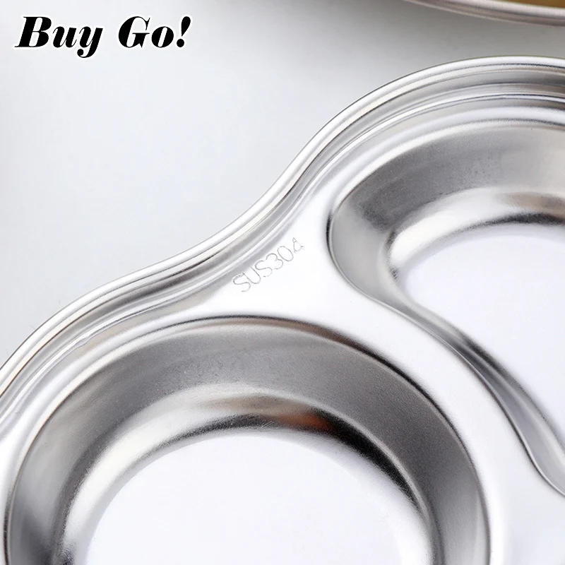Condiment Serving Plate Dishes 304 Stainless Steel Divided Soy Sauce Dishes