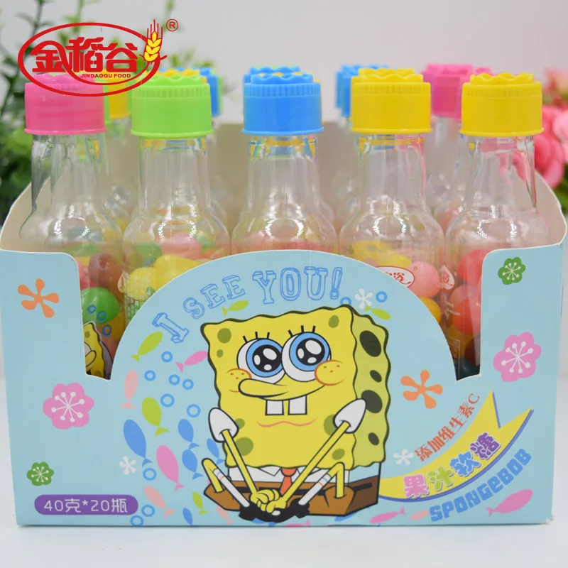 Wholesale Bottle Packaging Delicious Jelly Fruity Flavor Sugar Candy Toys Jelly Bean