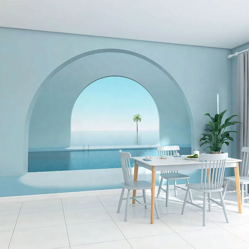 3D space extension wallpaper clothing broadcast room background wall cloth beauty salon wall decoration