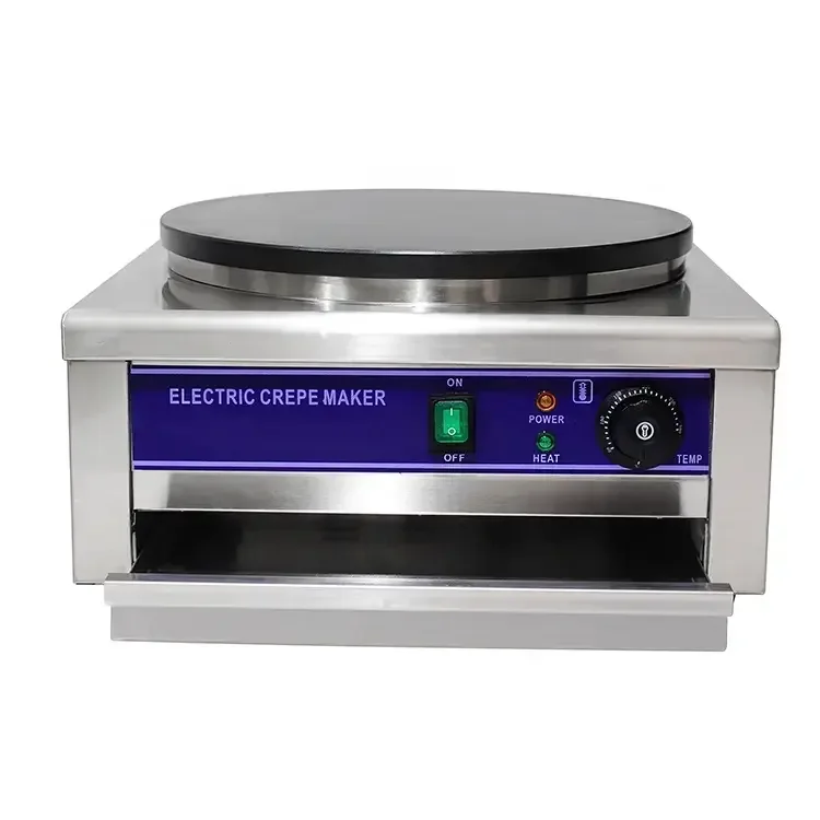 Stainless Steel Electric Automatic Non-stick Coated Flat Plate Crepe Griddle Maker Pancake Making Machine