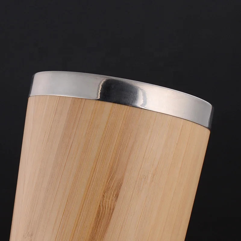 Eco friendly Wide Mouth Customized LOGO Bamboo Raw Materials Travel Coffee Tumbler Cups