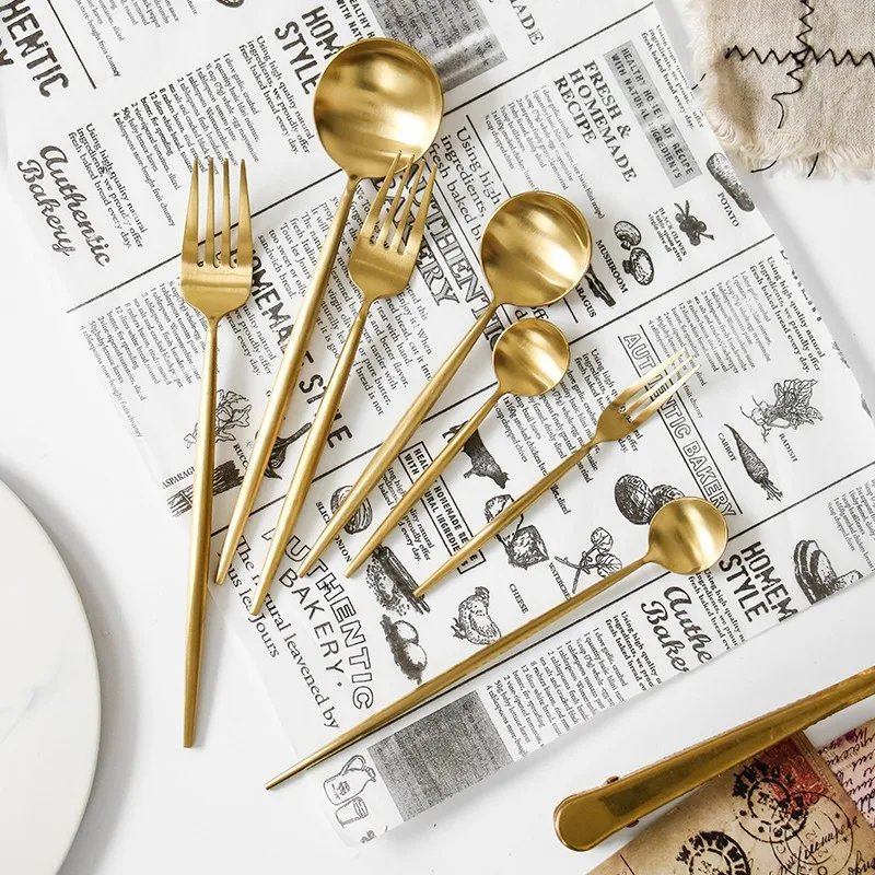 304 stainless steel cutlery set dessert dinner knife spoon and fork set stainless