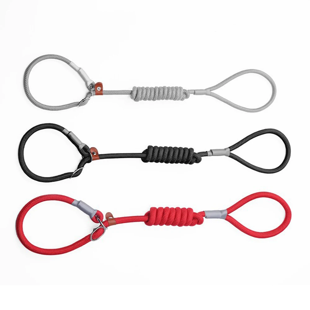 5 Feet Slip Lead Dog Leash Reflective No Choke Strong Braided Rope Slip-on Training Leash With Comfortable Handle Training Lead