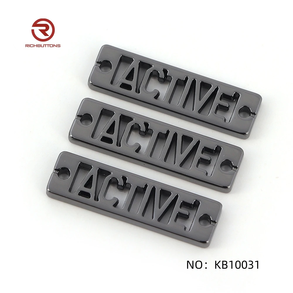 Factory Vintage Decoration Clothing Collar Round Labels Logo Custom Metal Tags with Chain