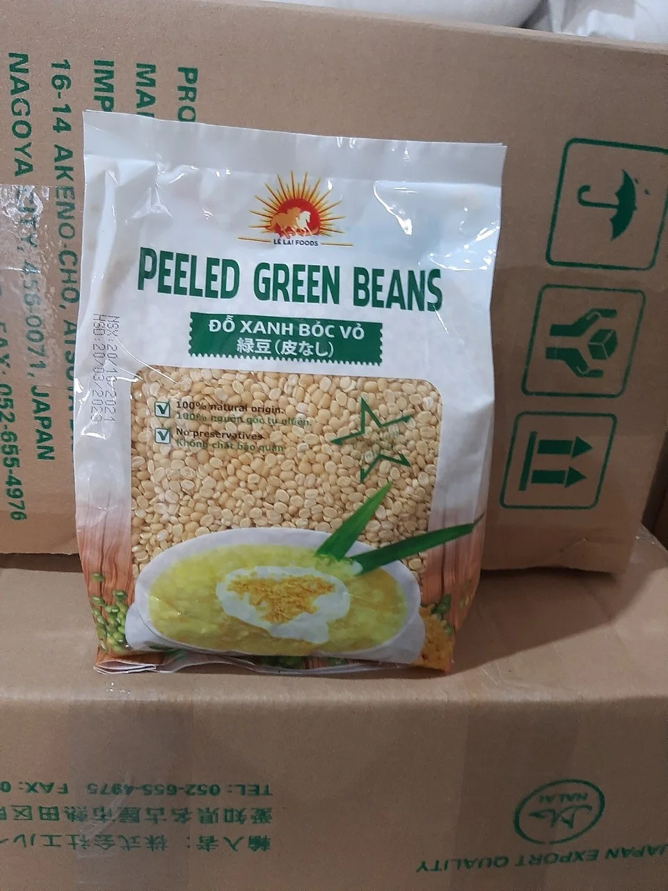 2022 Made in Viet Nam Peeled/Bulk Hulled Skinless Moong Split Peeled Dried Huskless Green Mung Bean ( Big Size )