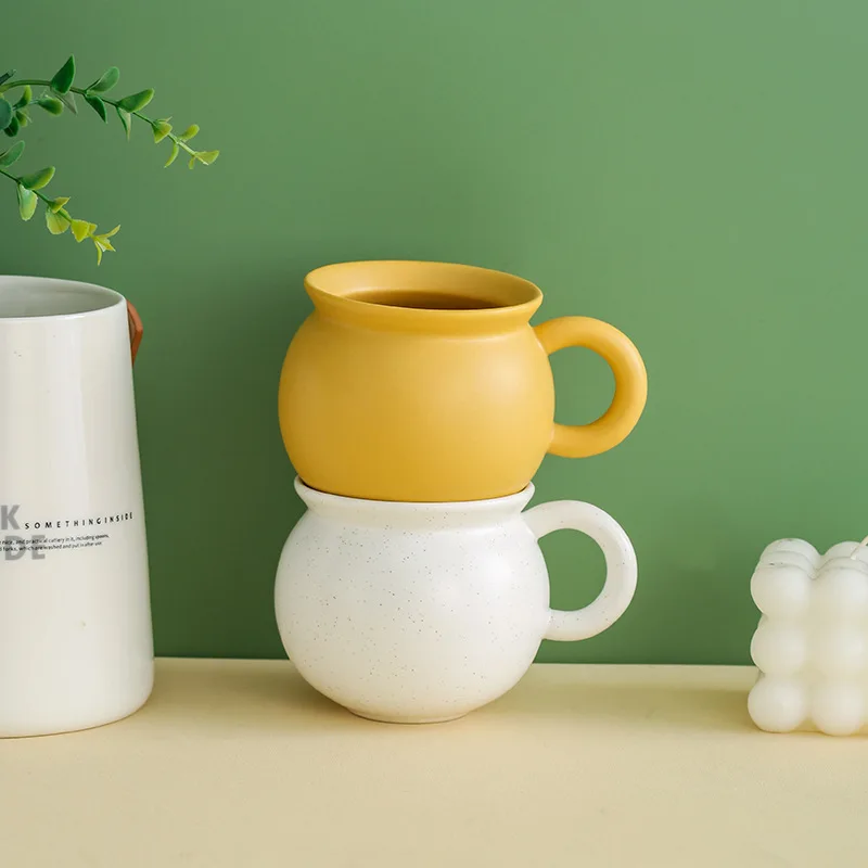 Matte honey pot ceramic coffee cup milk tea cup 300ml