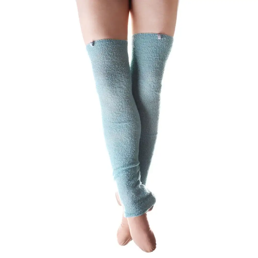 
AJ19496 Wholesale Custom Girls Hot Pink Cashmere Over Knee High Fluffy Dance Knit Long Leg Warmers 