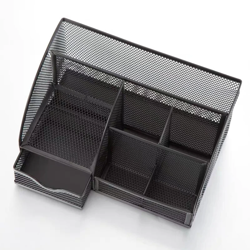 
Metal Multi-function Office Combination Pen Holder Large Capacity 7 Grid Desk Organizer 