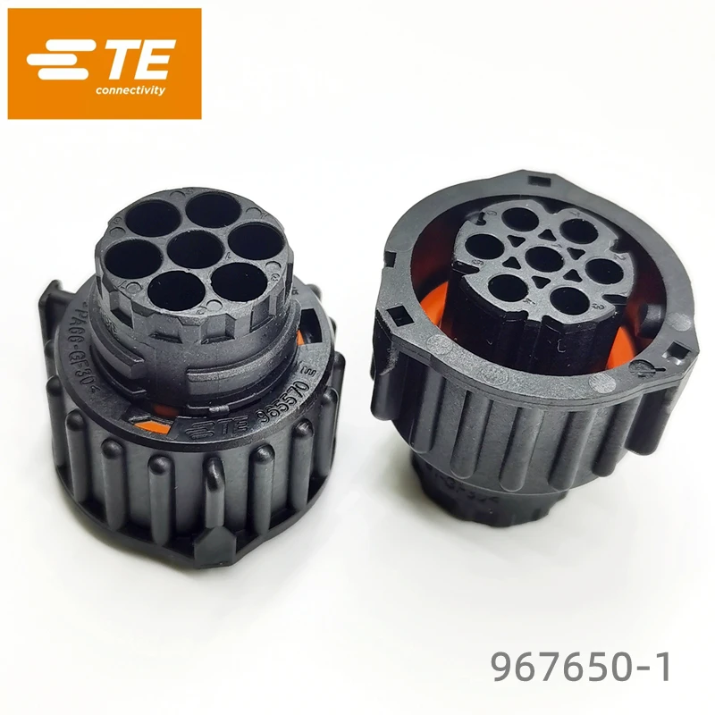 Genuine Housing for Female Terminals Tyco TE 967650-1 AMP Wire to Wire Black 7 Pin Center Line Signal Shell in Stock