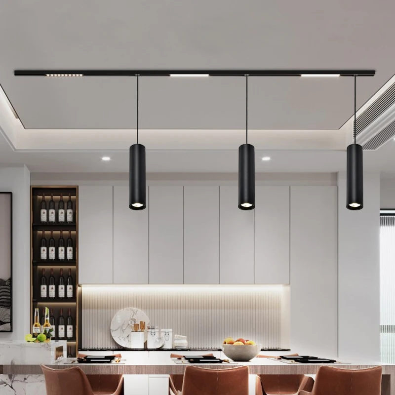 HUAYI High Brightness Modern Aluminum Black Color Indoor Home 9Watt Magnetic Rail LED Track