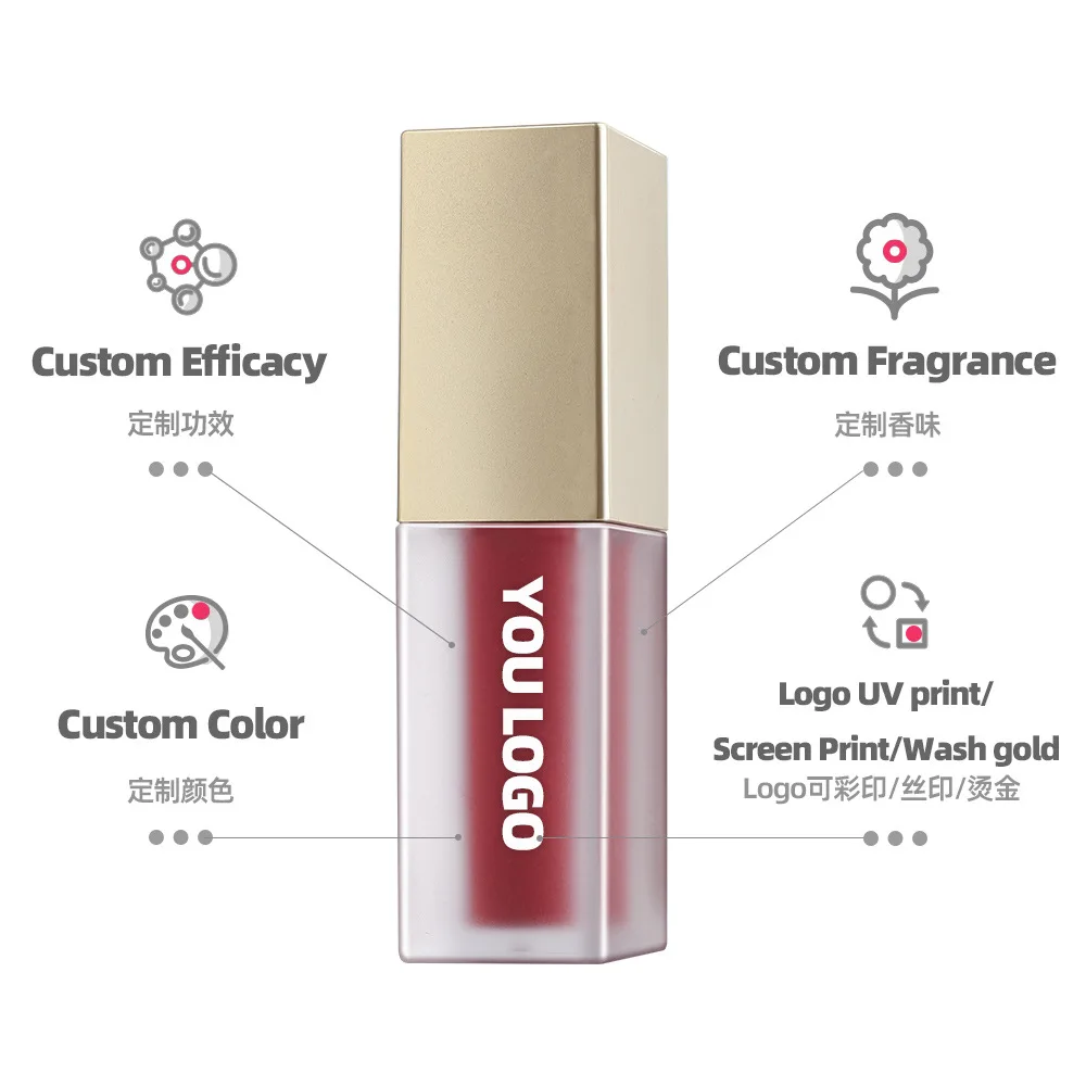 Wholesale Multi-colored Lip Gloss Mirror Lip Gloss Bronzing Gold Frosted Tube Moisturizing Glossy Matte Lip Gloss