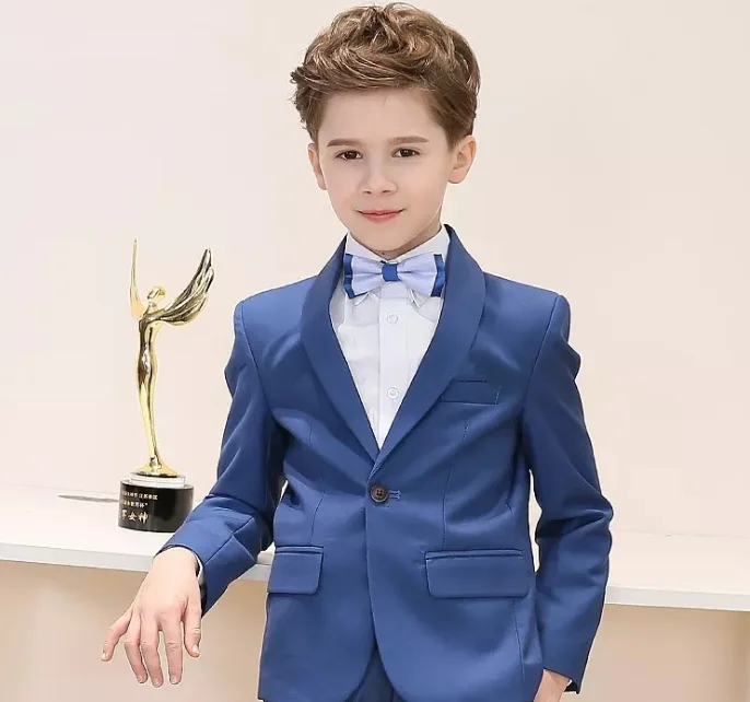 Osbenni Boy Suits For Weddings Prom Suits Formal Dress Kids Tuxedo Children Clothing Set (Jacket+Pants+Vest+Tie)