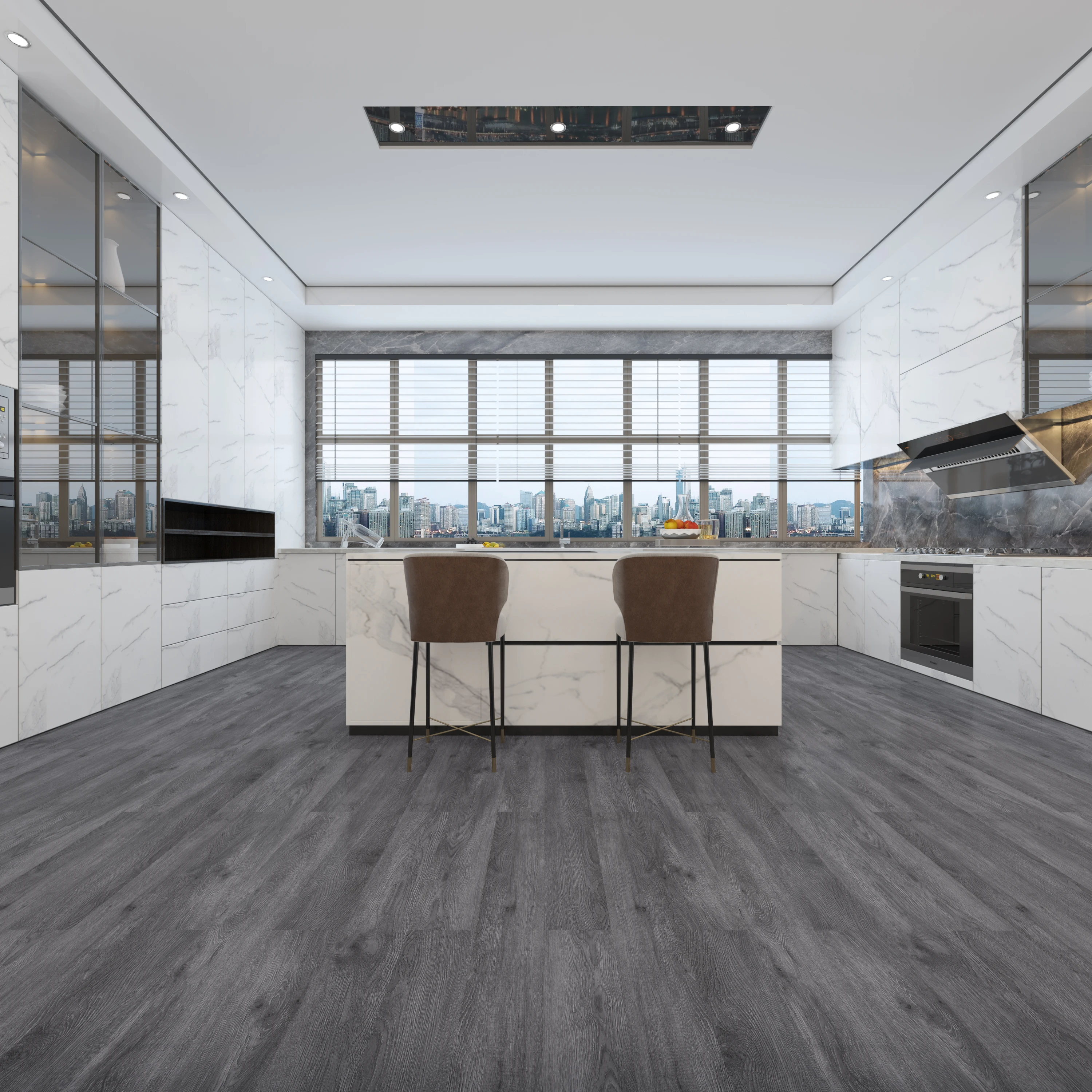 High-class Competitive price UV coating anti-slip anti-scratch deep embossed texture spc flooring