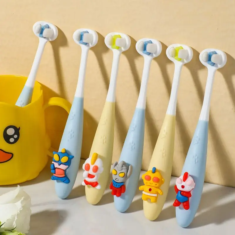Hot 3D Cartoon Cute Super Soft 3 Side Now for Dimension Bristle Nano Bristle Baby Toothbrush Children Toothbrush