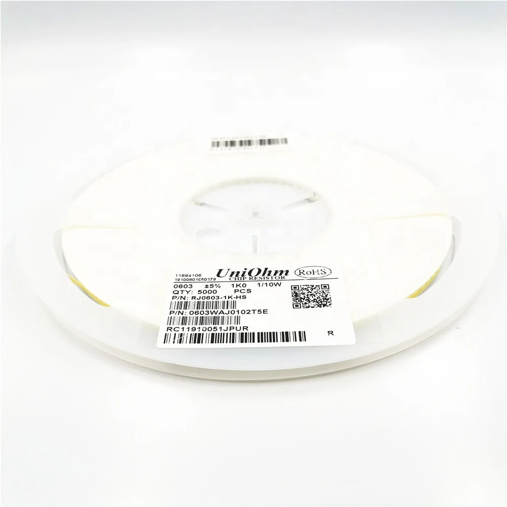 0603 smd resistor 1% 5% 1k 1k0 10k 100k 2.2k 22ohm 1/10w  him film resistors