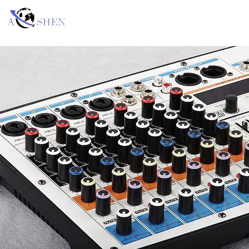Портативный мини-8-канальный аудиомикшер с 7-диапазонным основным экв для dj studio livestream record show
