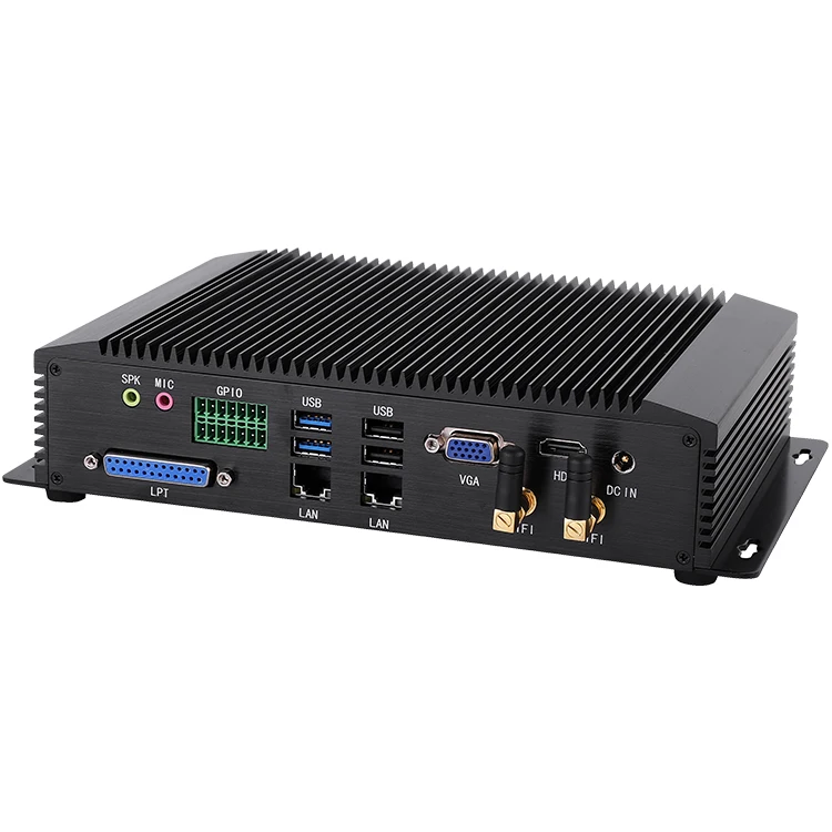 Fanless Industrial Mini Computer Core i5 4200U i7 4500U Industrial Embedded PC With 2LAN 6COM RS232 RS485 GPIO Support Din Rail