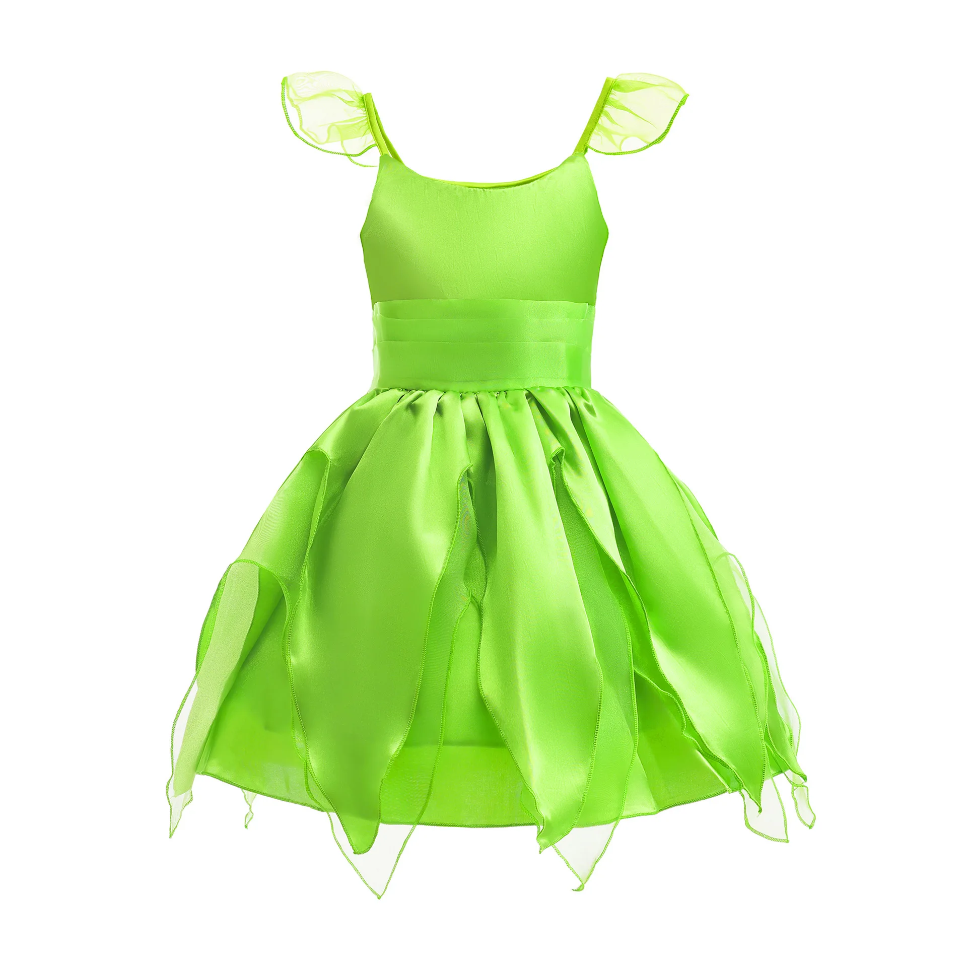 Children Birthday Cosplay Halloween Role Play Green Costume Tiana Princess Dresses