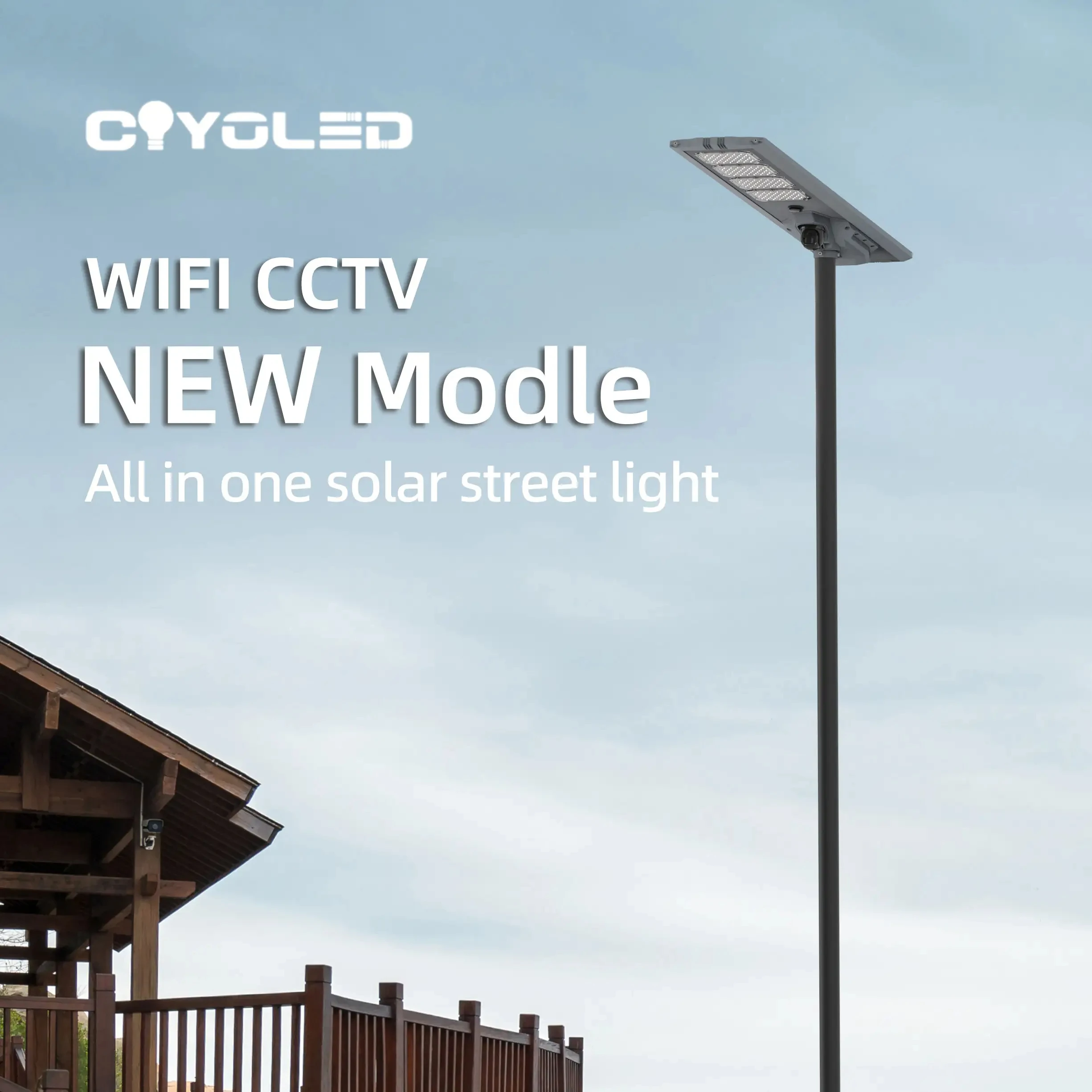 COYOLED Solar Street Light All In One Led Street Lamps Aluminum Waterproof Solar Street Light With Outdoor Cctv Camera