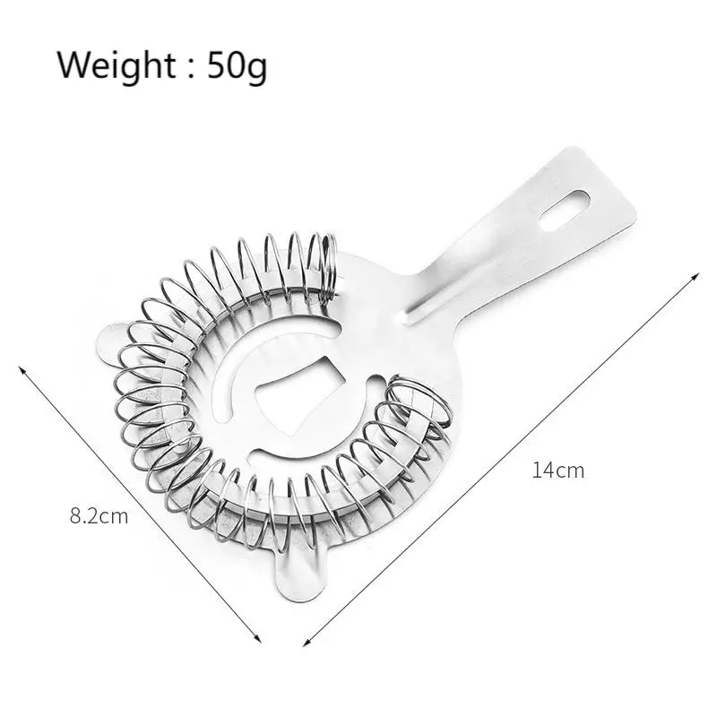 High Quality 304SS Food Grade Bartending High Density Spring Bar Tool Drink Strainer Bar Accessories Strainer Ice Strainer