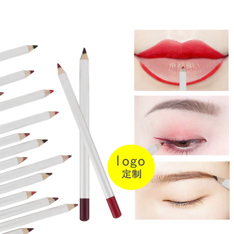 21 Colors Cruelty Free Waterproof custom logo white Lipliner Pencil set Vegan Brown Lip Liner pencil Private Label