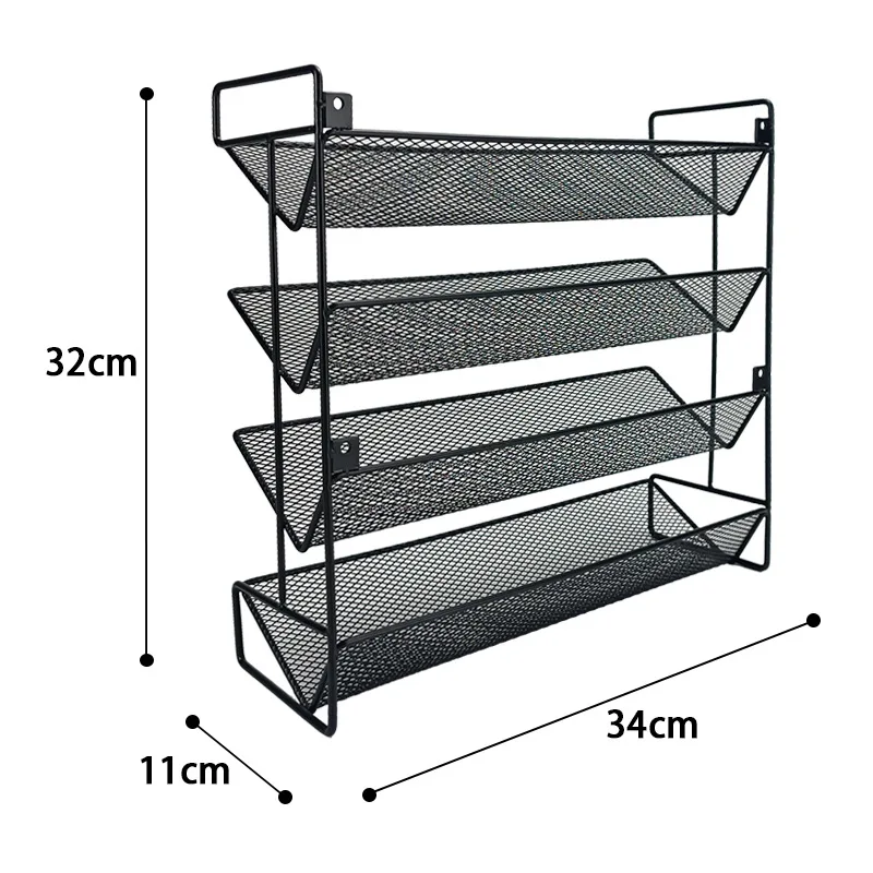 4-Tier Countertop Spice Rack Storage Organizer Shelf Metal Shelving Rack Organizer for Cabinet