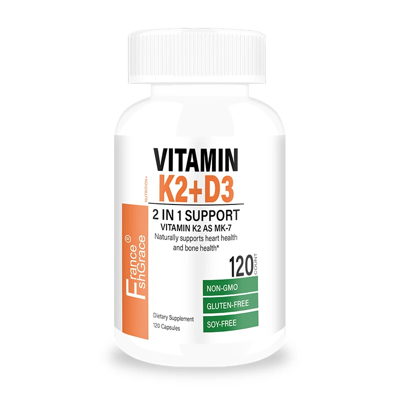 Vitamin K2 (MK7) with D3 Supplement Non-GMO Formula 5000 IU Vitamin D3 & 90 mcg Vitamin K2 MK-7 120 Capsules