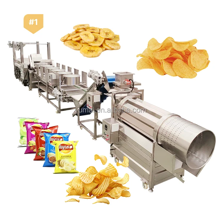 Cheap Price 100kg 200kg 300kg Customized Fully Automatic Cassava Potato Chips Production Line