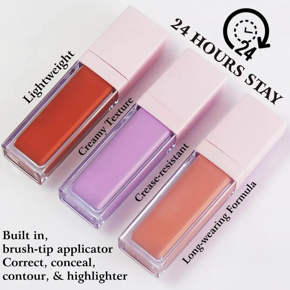 Hydrating Creamy Waterproof Pink Liquid Concealer Foundation Aloe Vera Full Coverage Cream Matte Liquid Concealer