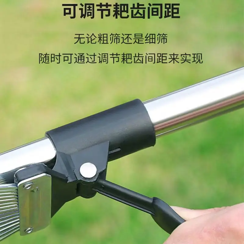 Hot Sales Lightweight Adjustable Professional Collect Leaves Garden Metals Grass Rake With Expanding Handle
