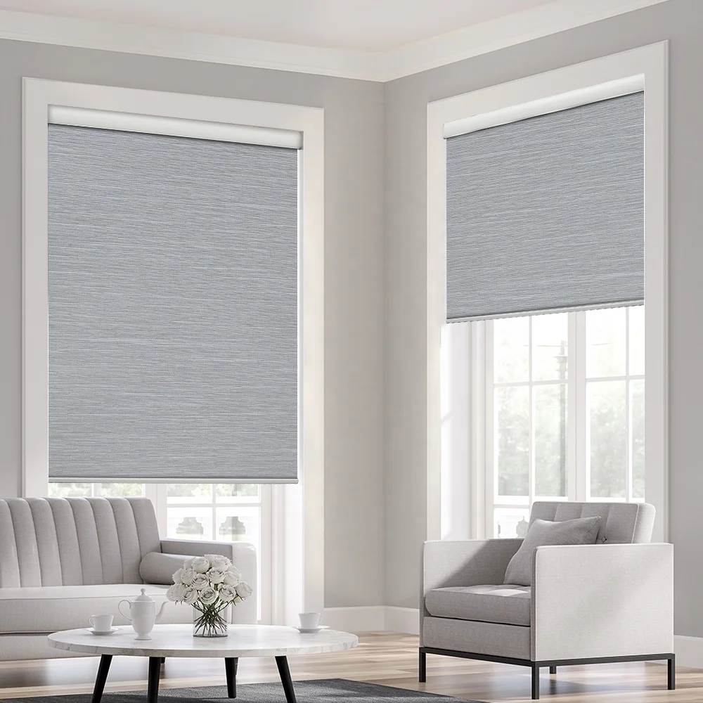 Motorized Smart Indoor Electric Roller Blinds Rechargeable Indoor Persianas Para Ventanas Blackout Roll Blind Curtains