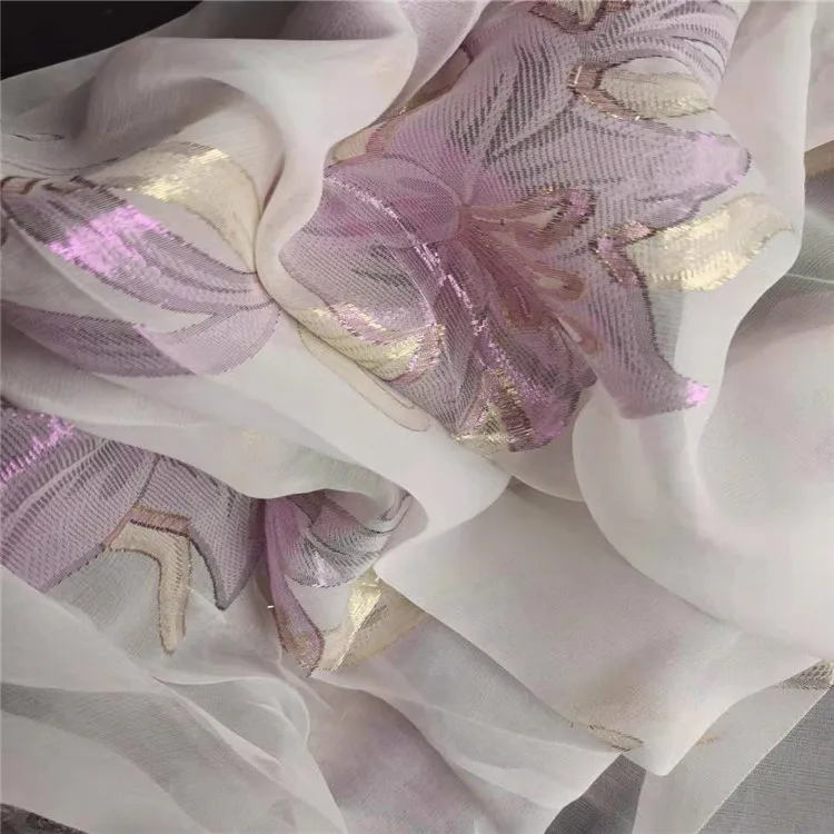 Source Factory Wholesale Metal Wire Pure Silk Mulberry China Chiffon Fabric