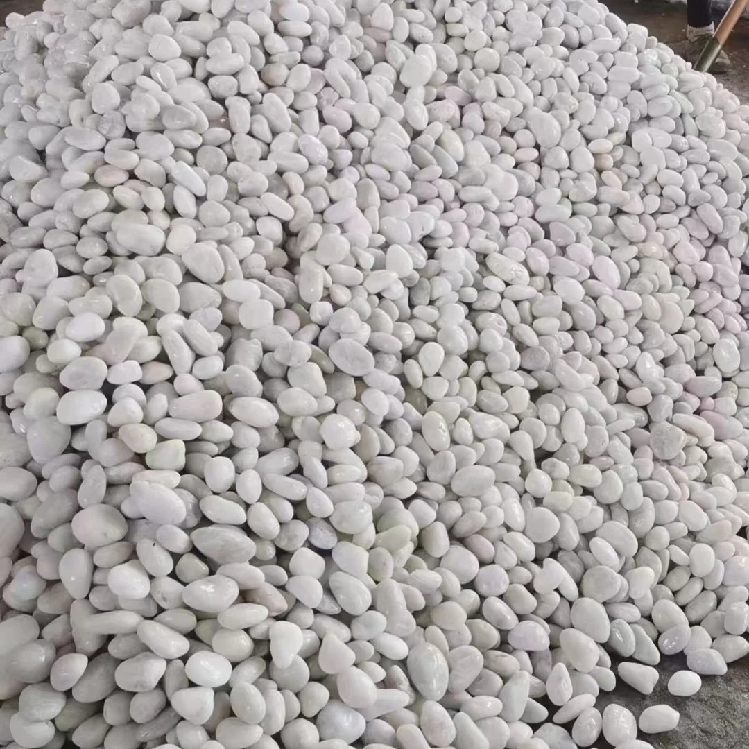 Decorative garden cobblestones for sale snow white pebbles white stone natural garden  black river rocksgranite cobble stone