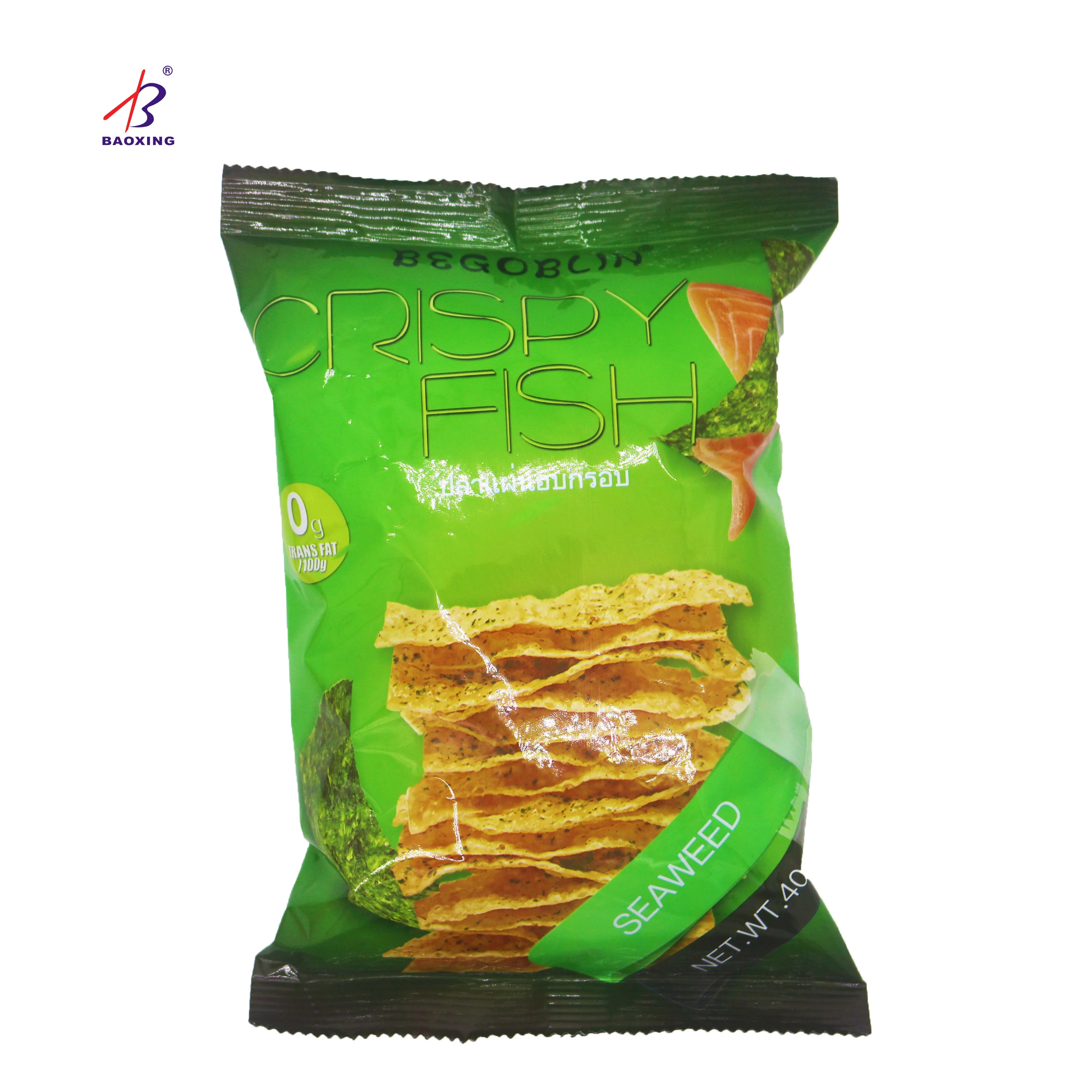 Food Grade Custom Printed Packaging Back Seal Bag Of Pillow Shaped Potato Chips Bags