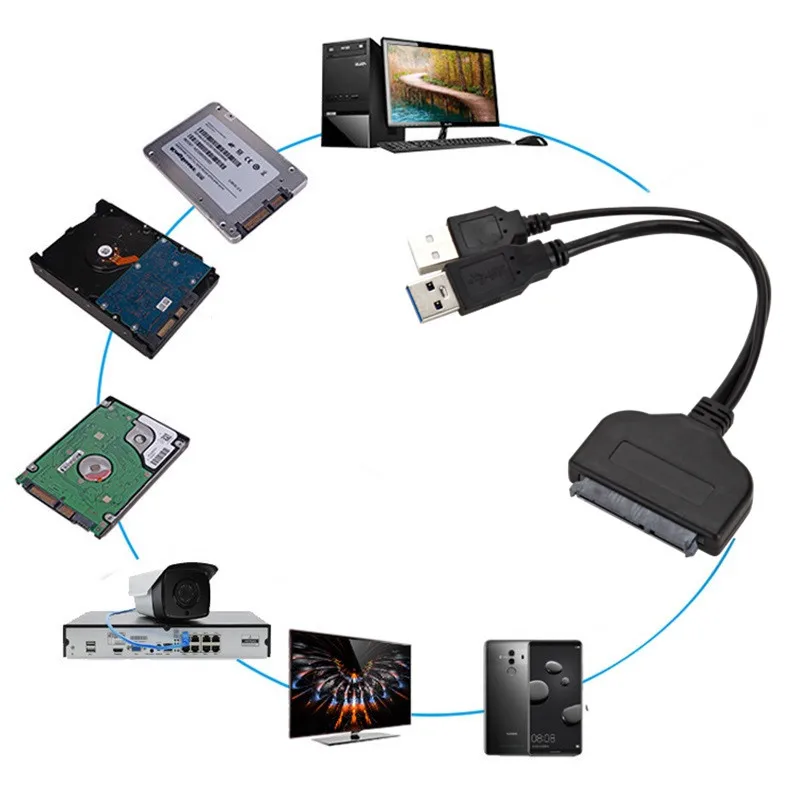  2 в 1 кабель USB 3 0 для SATA 7 + 15 Pin 22 5 