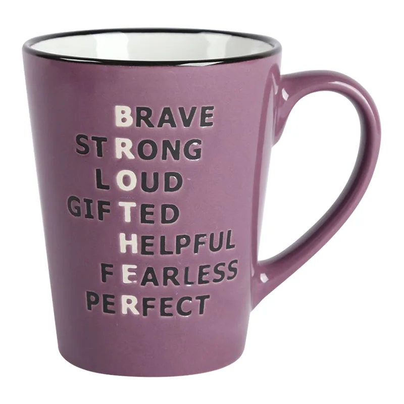 Two-color letters can be customized coffee cup home coffee shop hot-selling ceramic cup