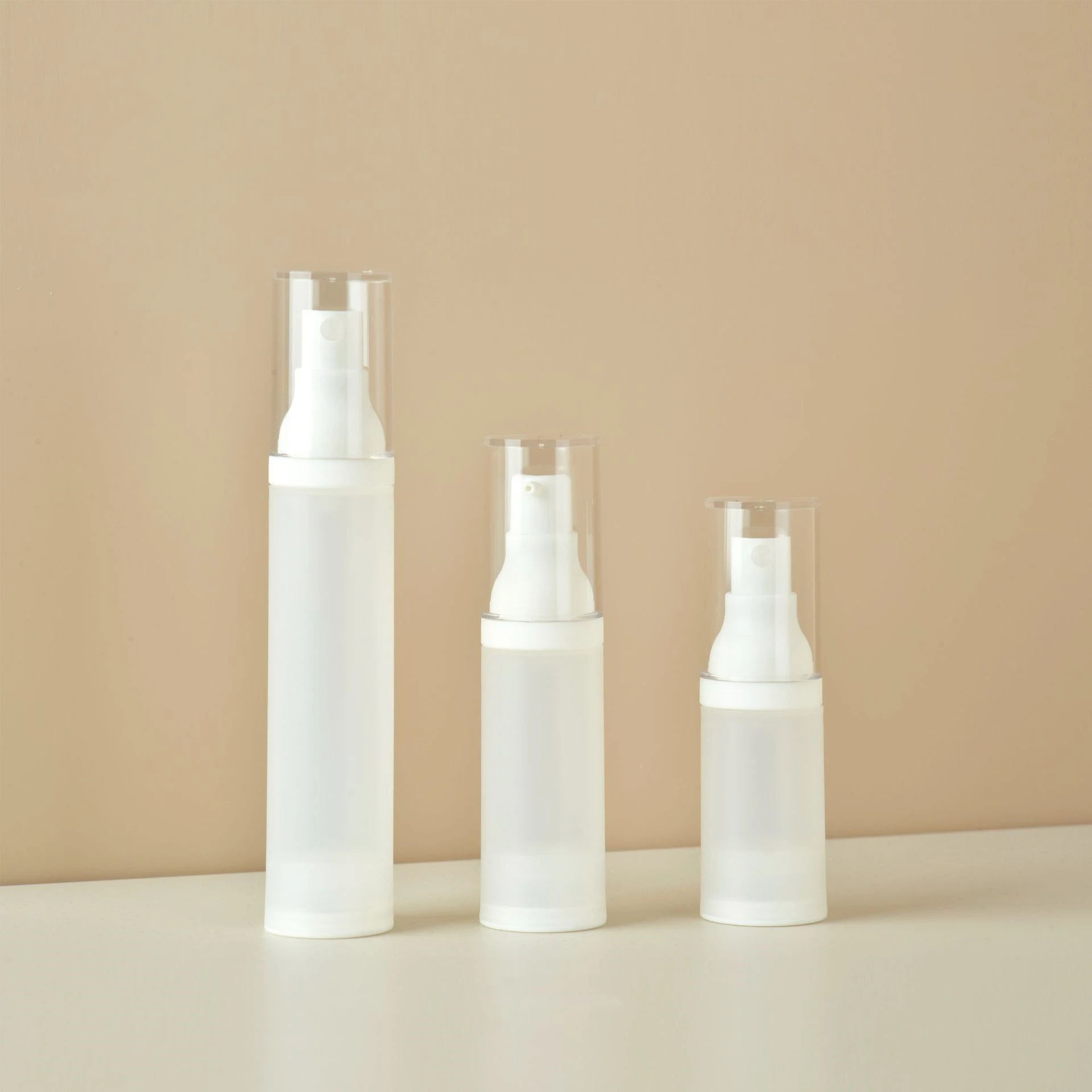 Empty PP Plastic Fine Spray Bottle 20ml 30ml 50ml Semi-transparent Frosted Pressing Vacuum Lotion Sub-bottle