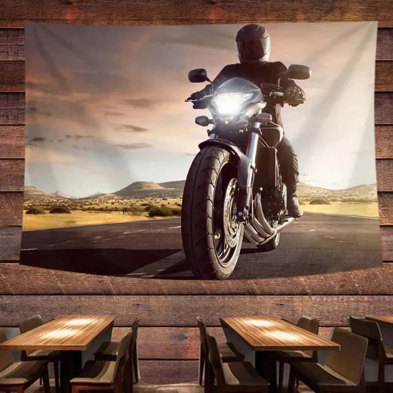 Cool motorcycle series wall hanging home turtle tapestry background wall cloth hanging can be customized size pattern logo