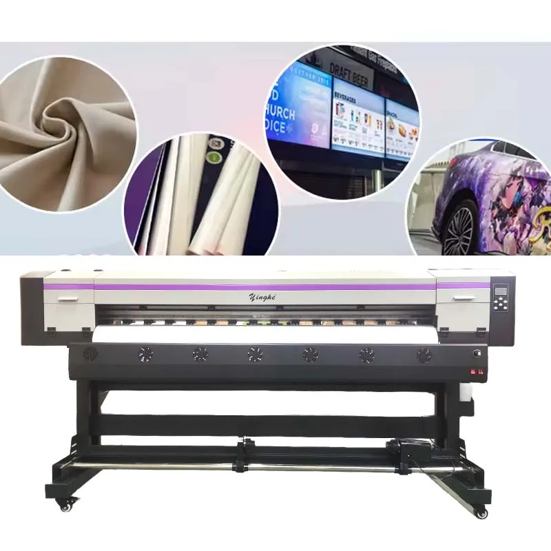 Yinghe hot sale 1800mm 6ft Large Format Printer Eco Solvent Sublimation inkjet Printer for banner vinyl with xp600/i3200 head