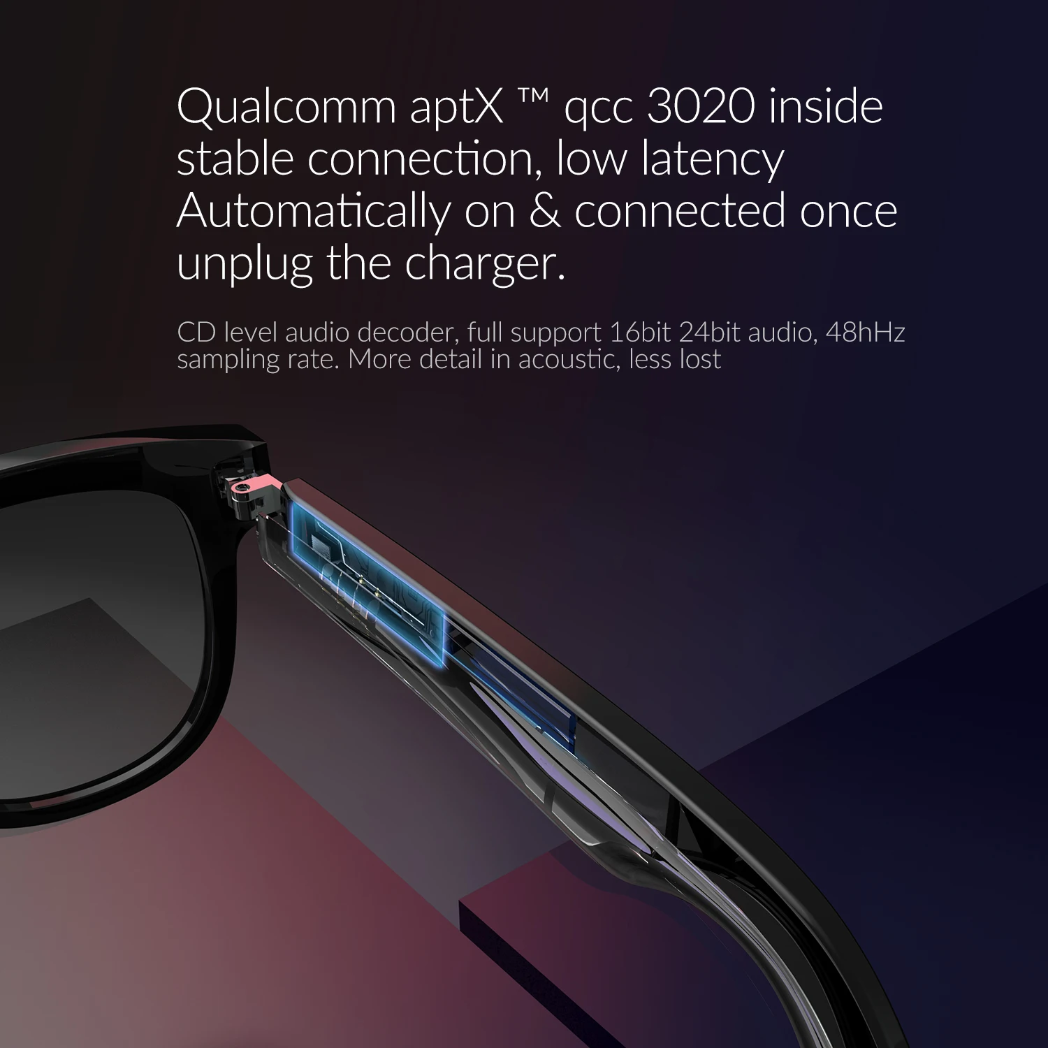 2021 Wholesale Polarized Lens Android Bone Conduction Smart Glasses with