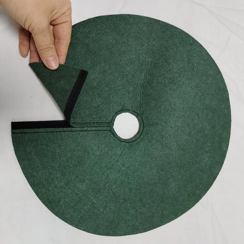 Green Non-Woven Fabric Protector Mat Plant Cover Weed Barrier mats degradable Tree Mulch Ring