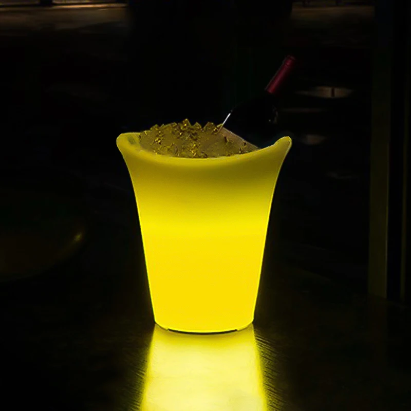 Wholesale Ice bucket with led light cooler box plastic led illuminated ice bucket champagne wine cooler