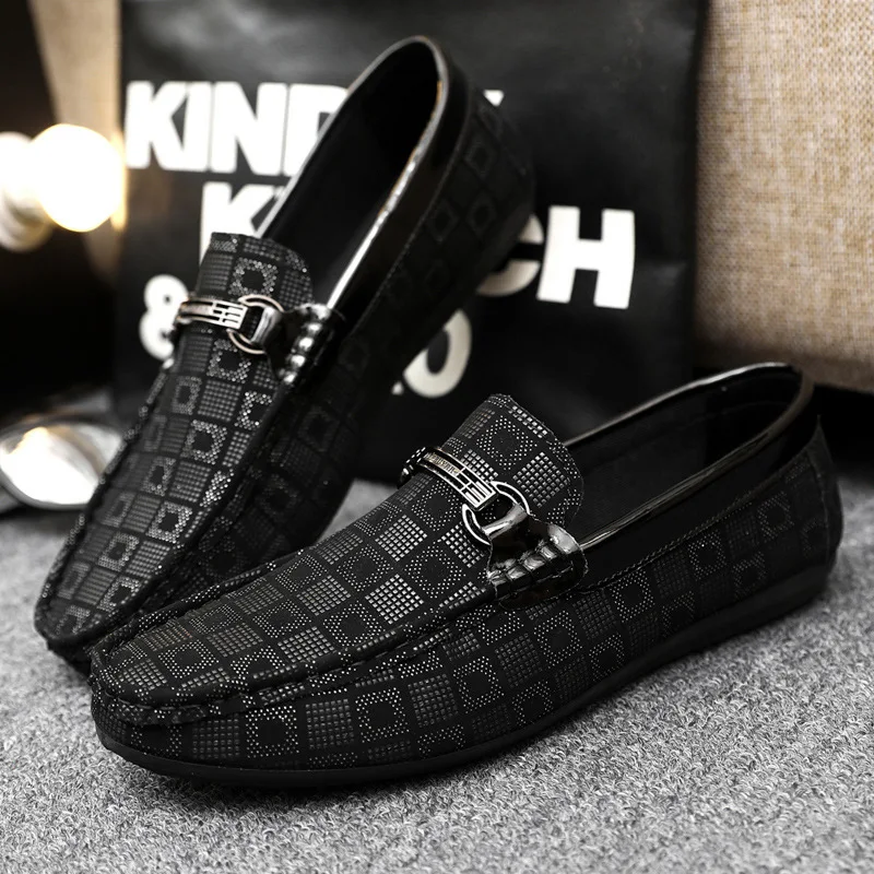 Men Dress Shoes Black Leather Loafers Tassel Casual Slip on Loafer Shoes