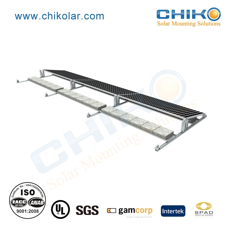 Cheap Ballast Structure Ground Mount Racks Solar Flat Roof Mounting