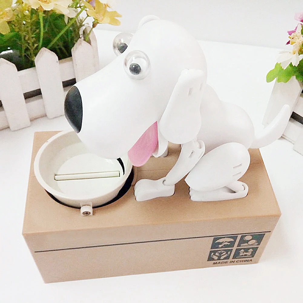  Eat money dog piggy bank Cute Stealing Coin Puppy Money Box Bank Piggy Dog Eating Saving
