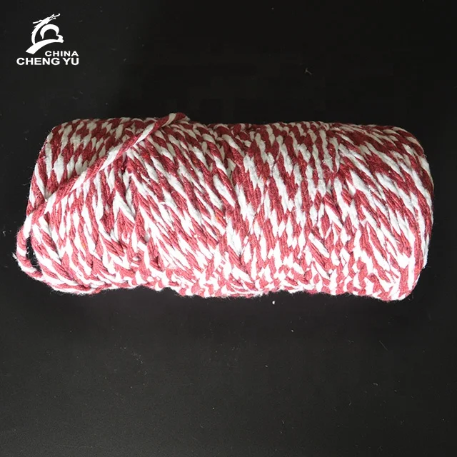 4ply переработанный трения закрученная хлопчатобумажная Швабра пряжа с двойным цветом